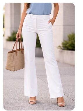 THE LIMITED White Exact Stretch Wide Straight Leg Pants 12 NWOT